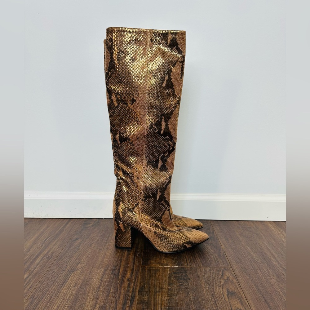 Paris Texas Knee-high Lamé Python-embossed Leathe… - image 8
